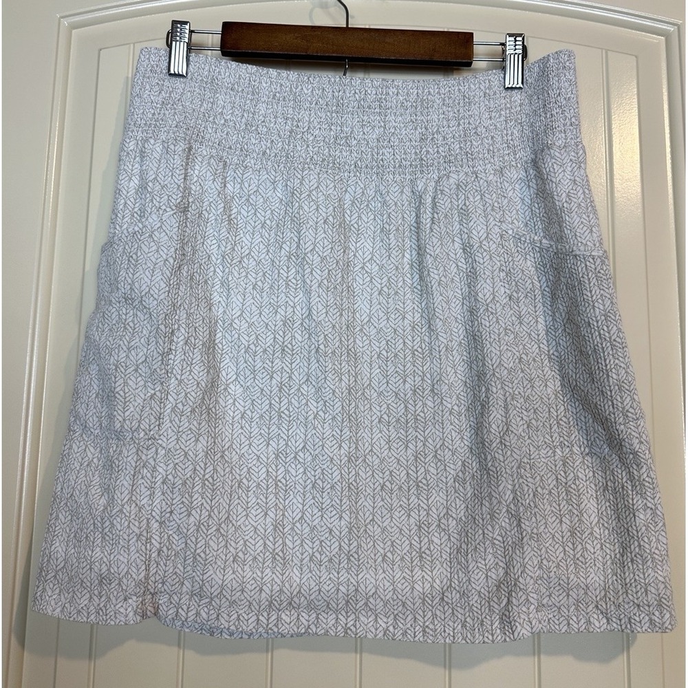 Prana elastic waist pull on lined‎ woven skirt cotton casual comfort Sz M